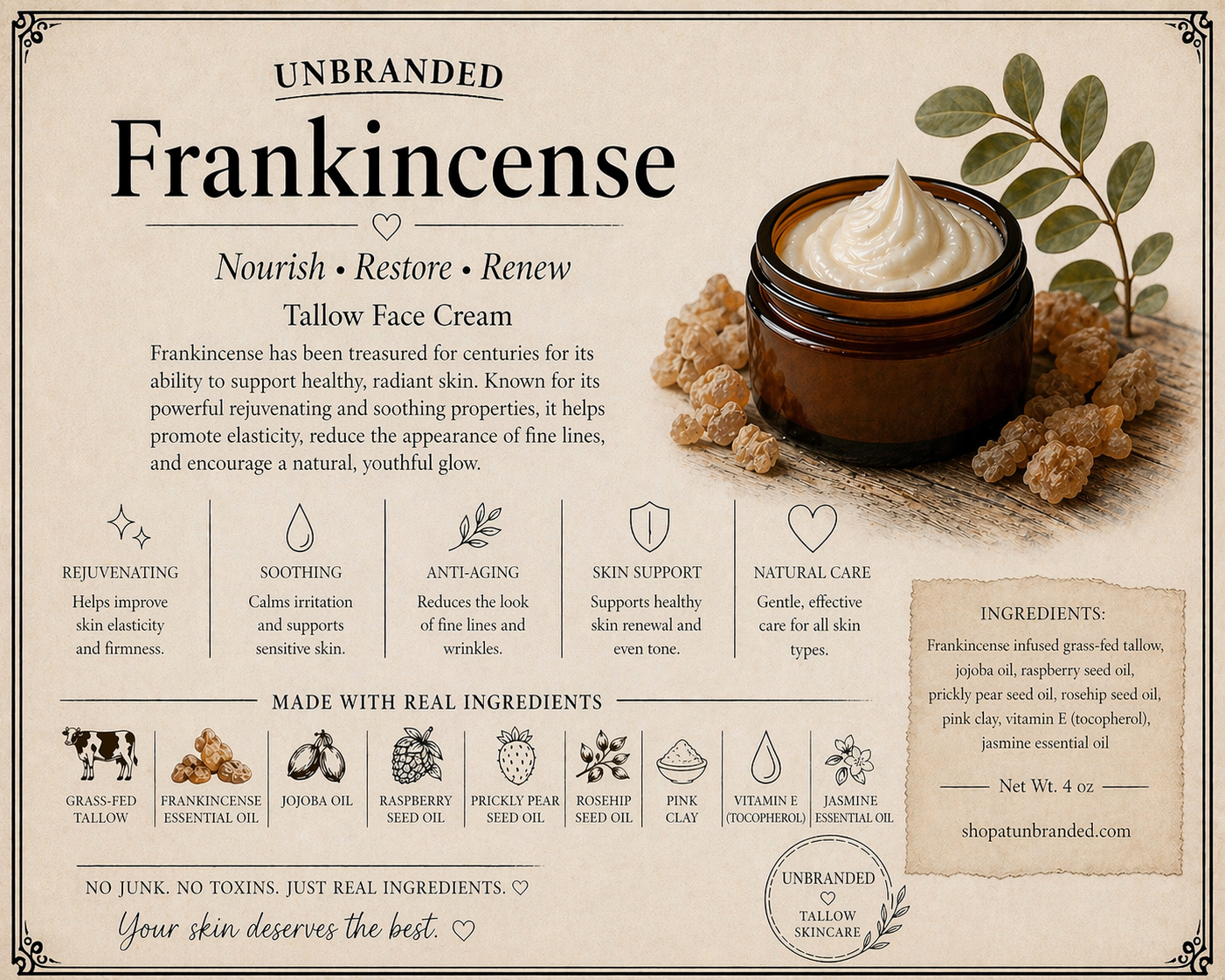 Frankincense Repair-Tallow Face Cream-the original